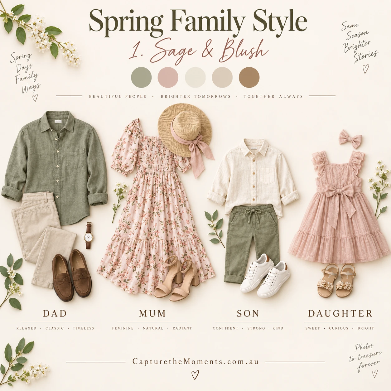 Capture the moments photography Family shoot dress idea for spring
